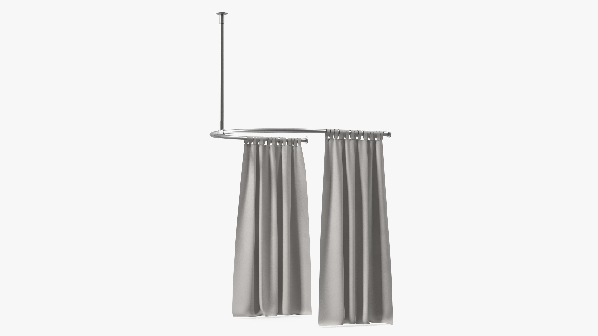 Dressing Room Curtain White Open 3D