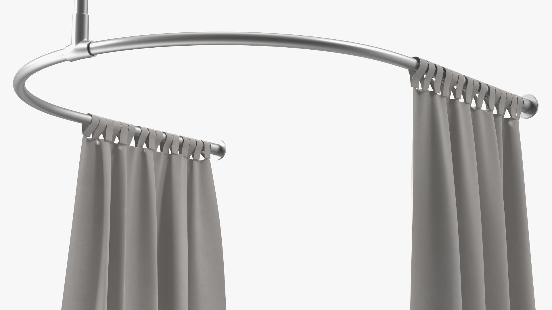 Dressing Room Curtain White Open 3D