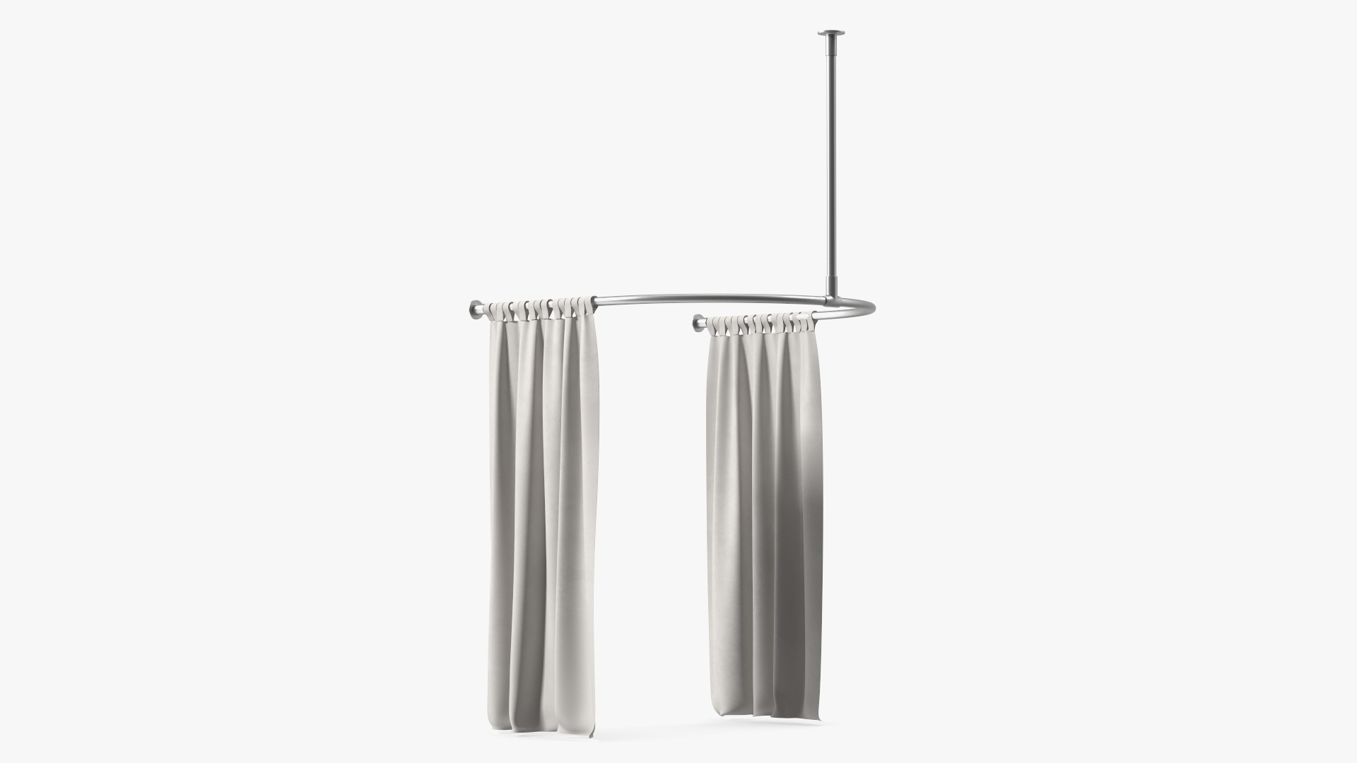 Dressing Room Curtain White Open 3D