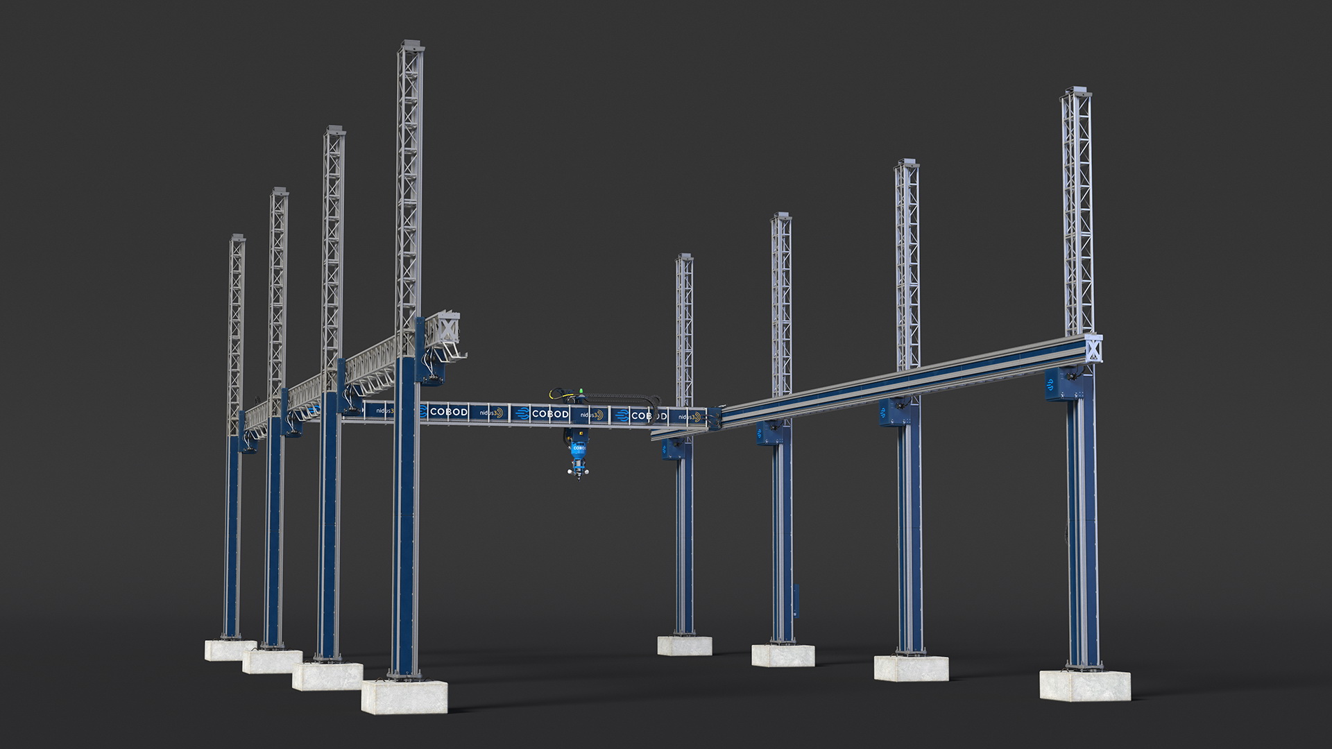 Cobod Bod2 House Construction 3D Printer Rigged 3D