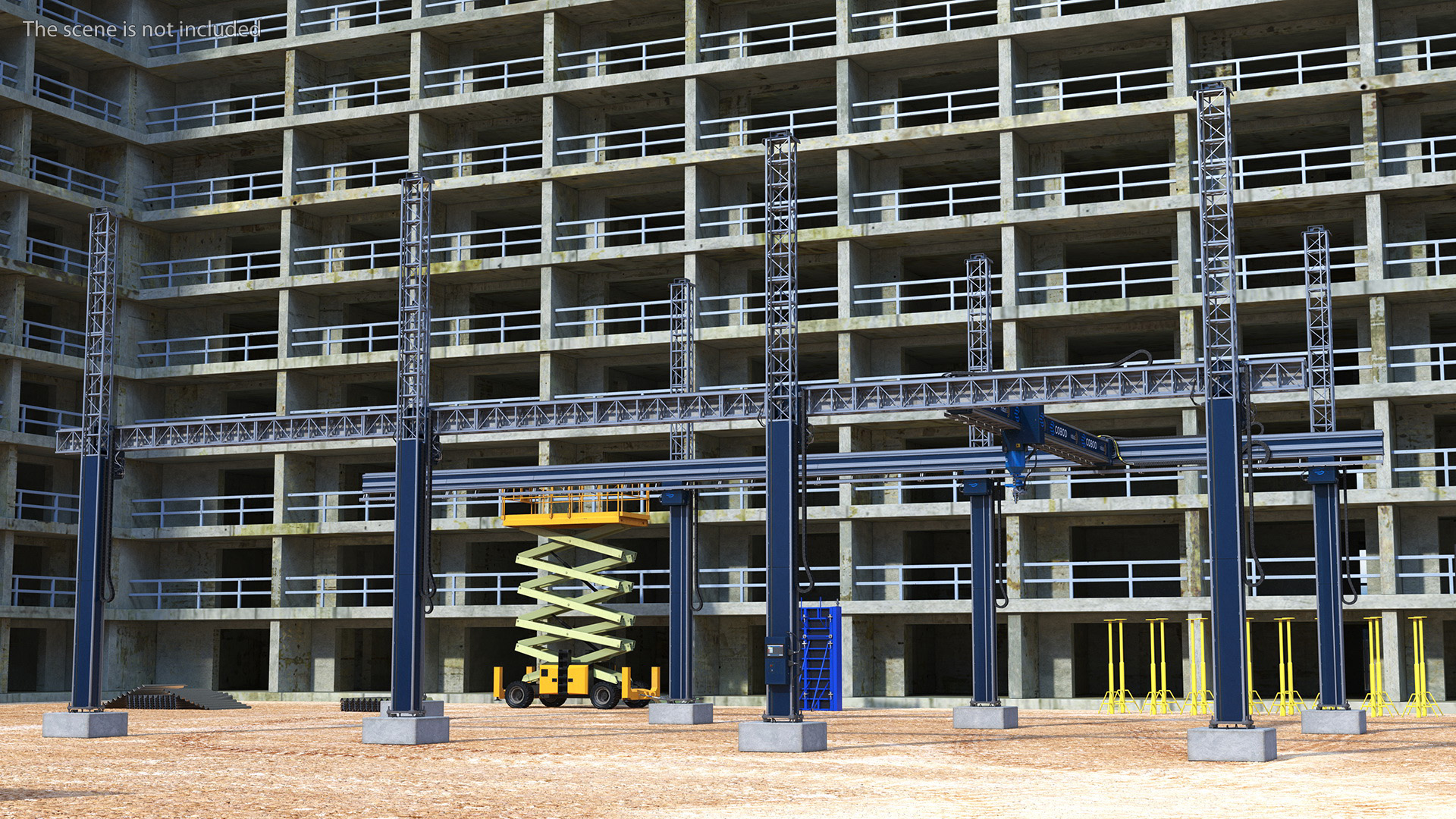Cobod Bod2 House Construction 3D Printer Rigged 3D