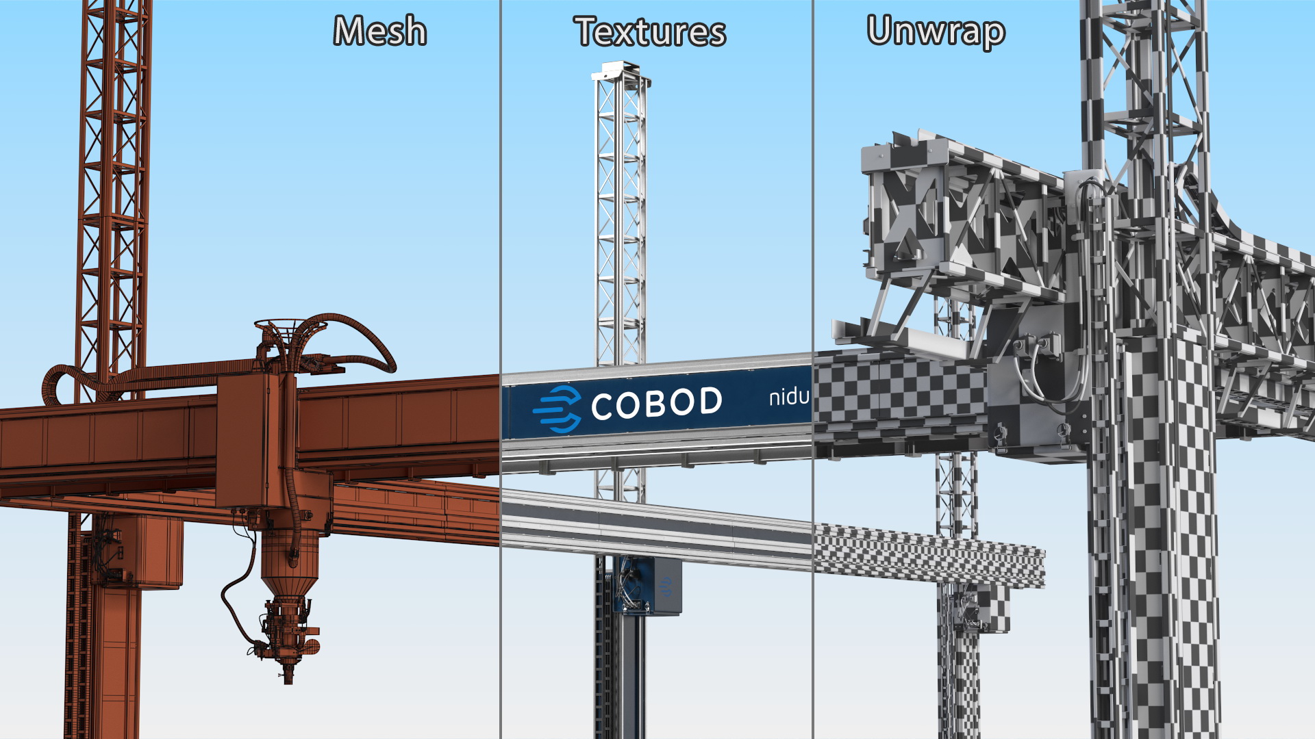 Cobod Bod2 House Construction 3D Printer Rigged 3D