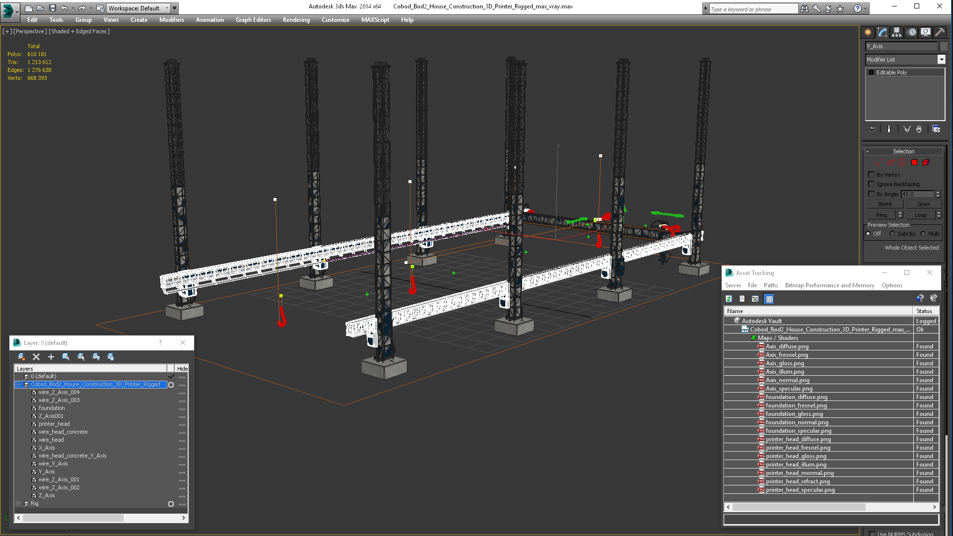 Cobod Bod2 House Construction 3D Printer Rigged 3D