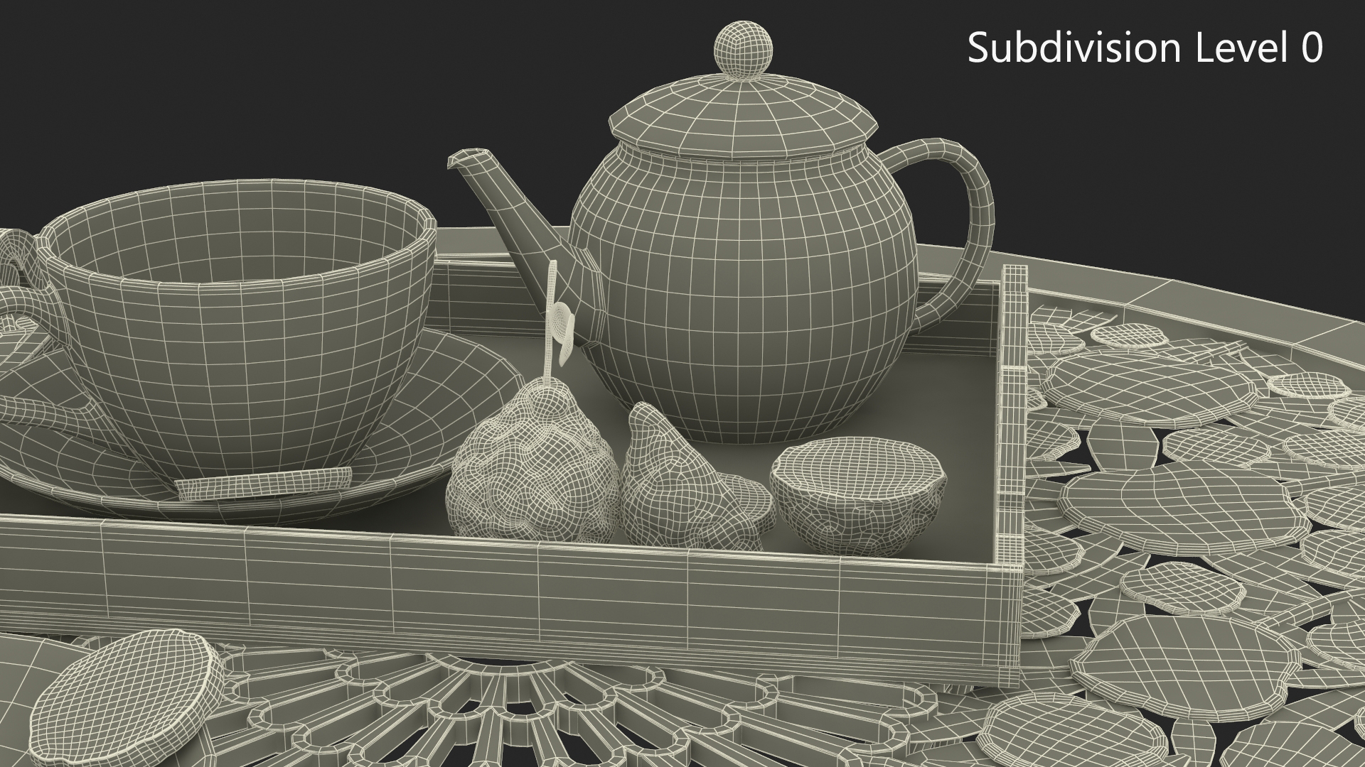 3D Woman Having Tea in Garden