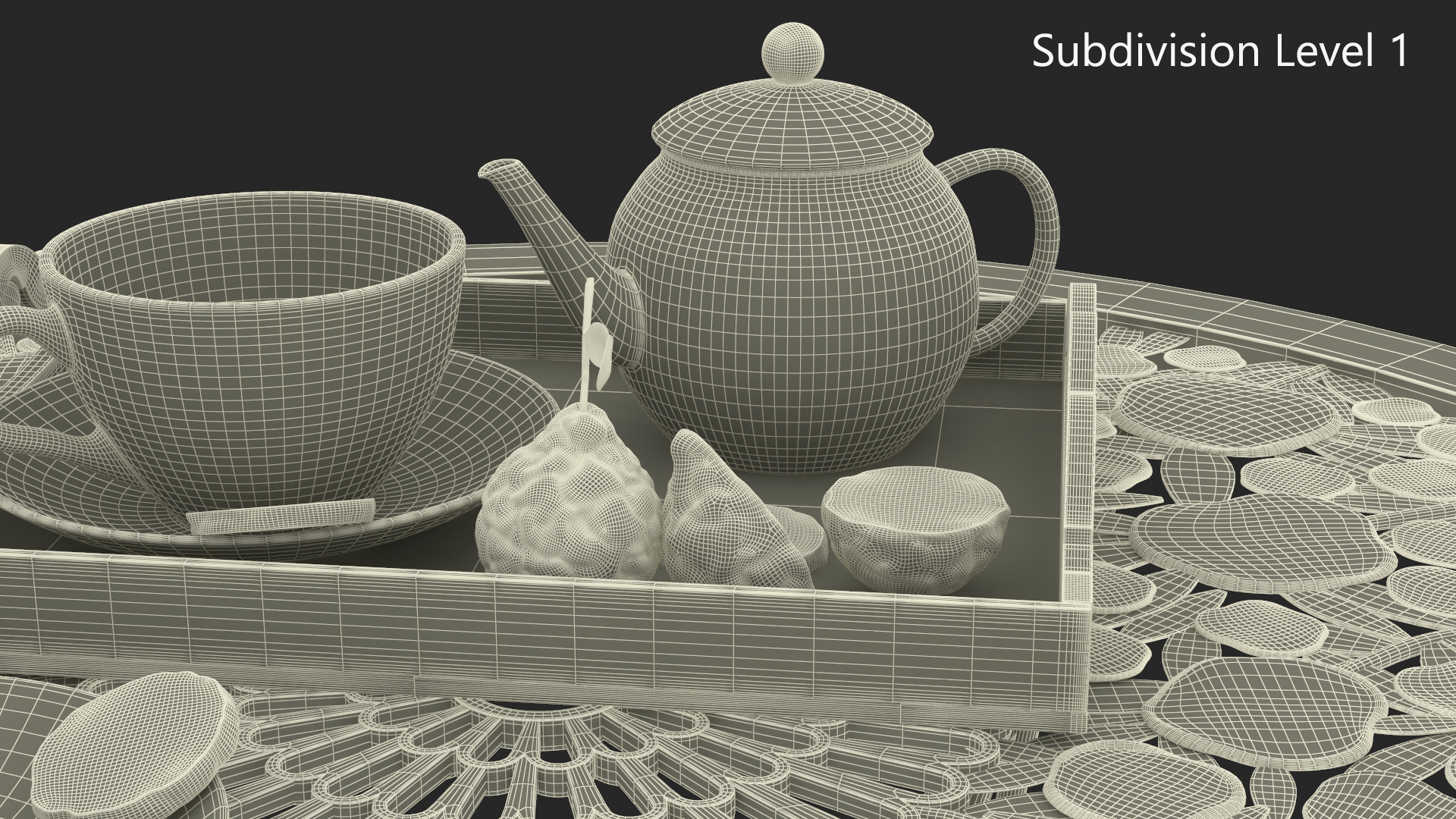 3D Woman Having Tea in Garden
