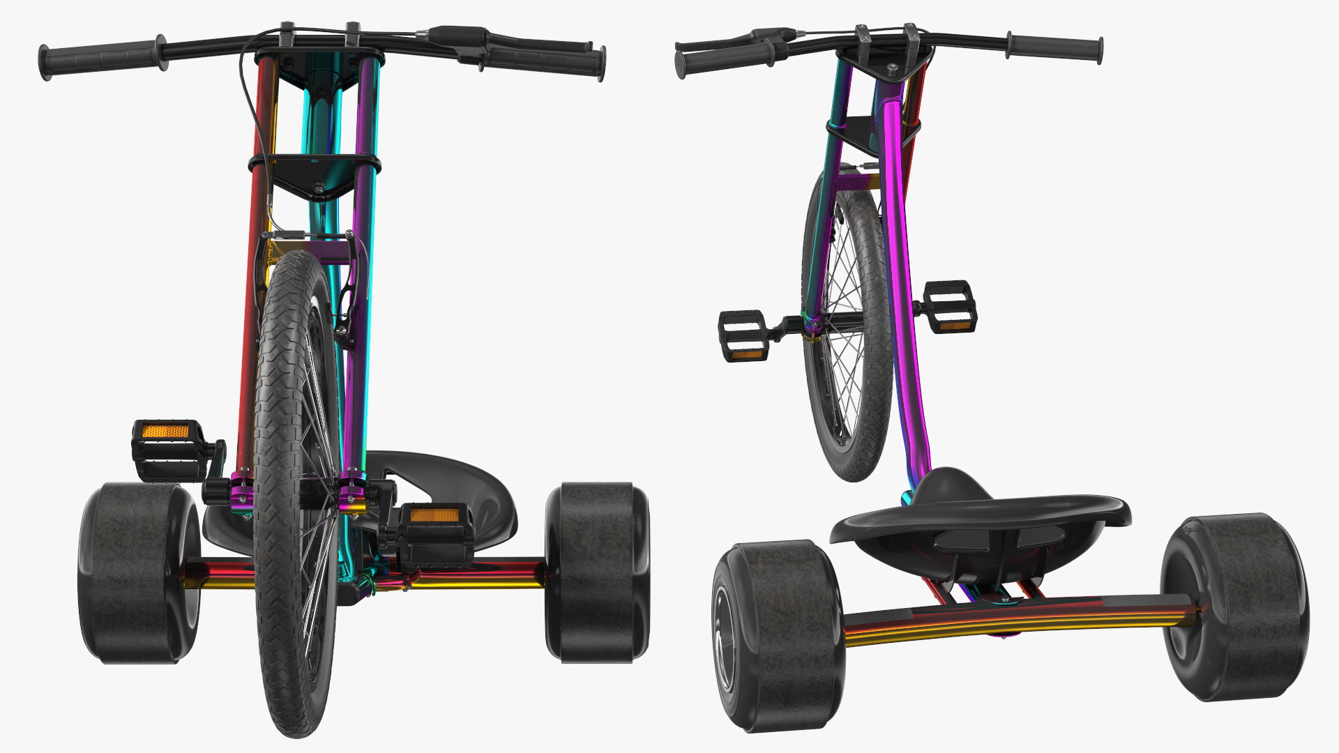 3D Razor DXT Drift Trike Colored Chrome