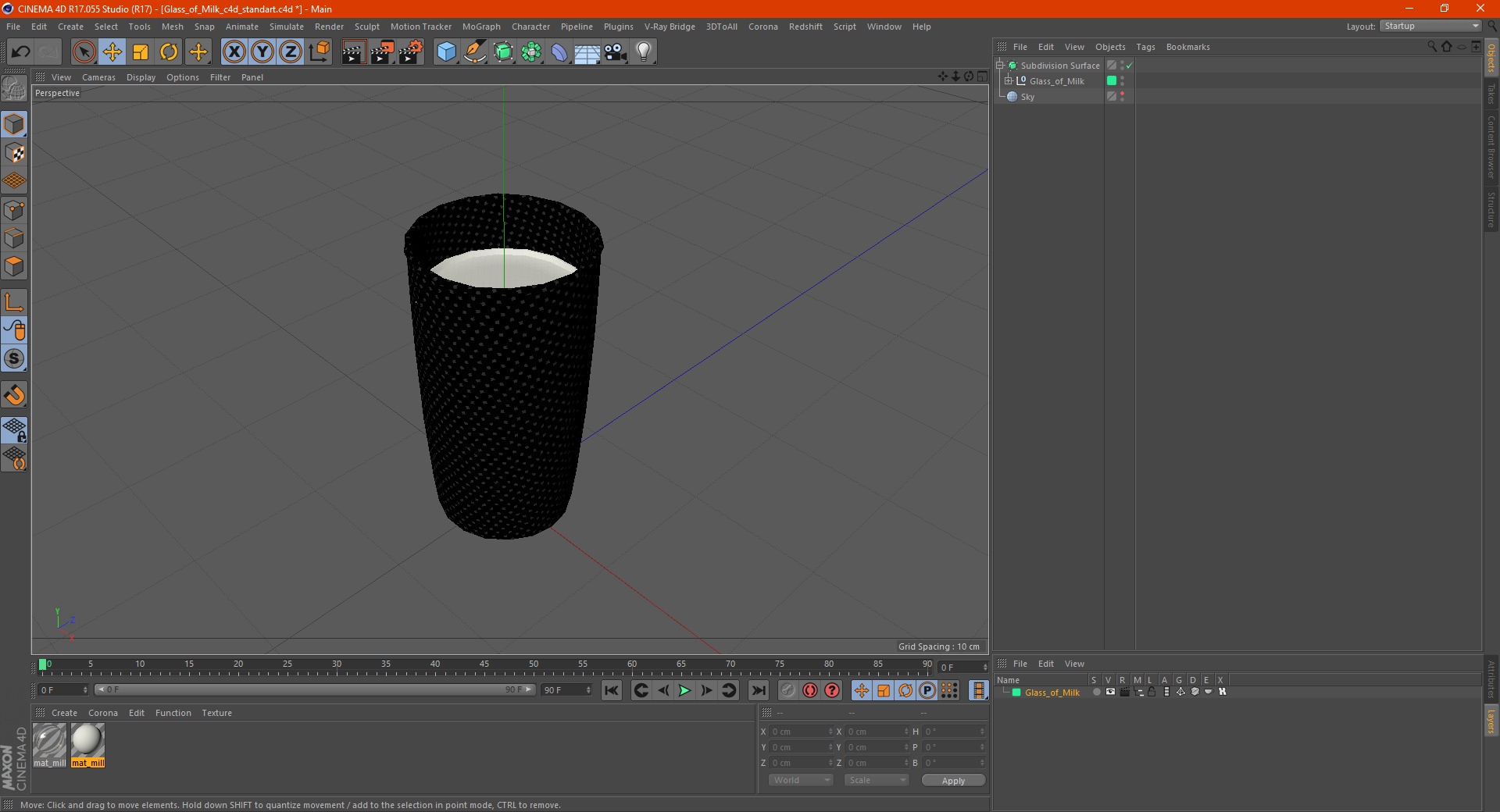 3D Glass of Milk model