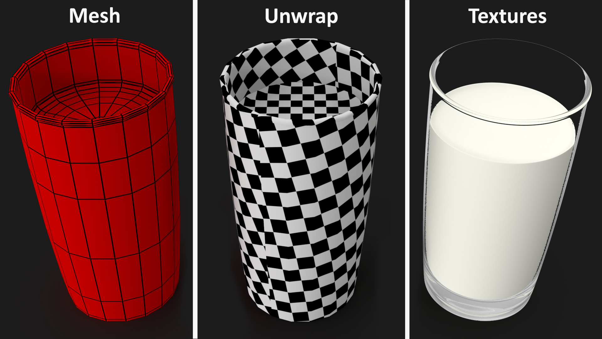 3D Glass of Milk model