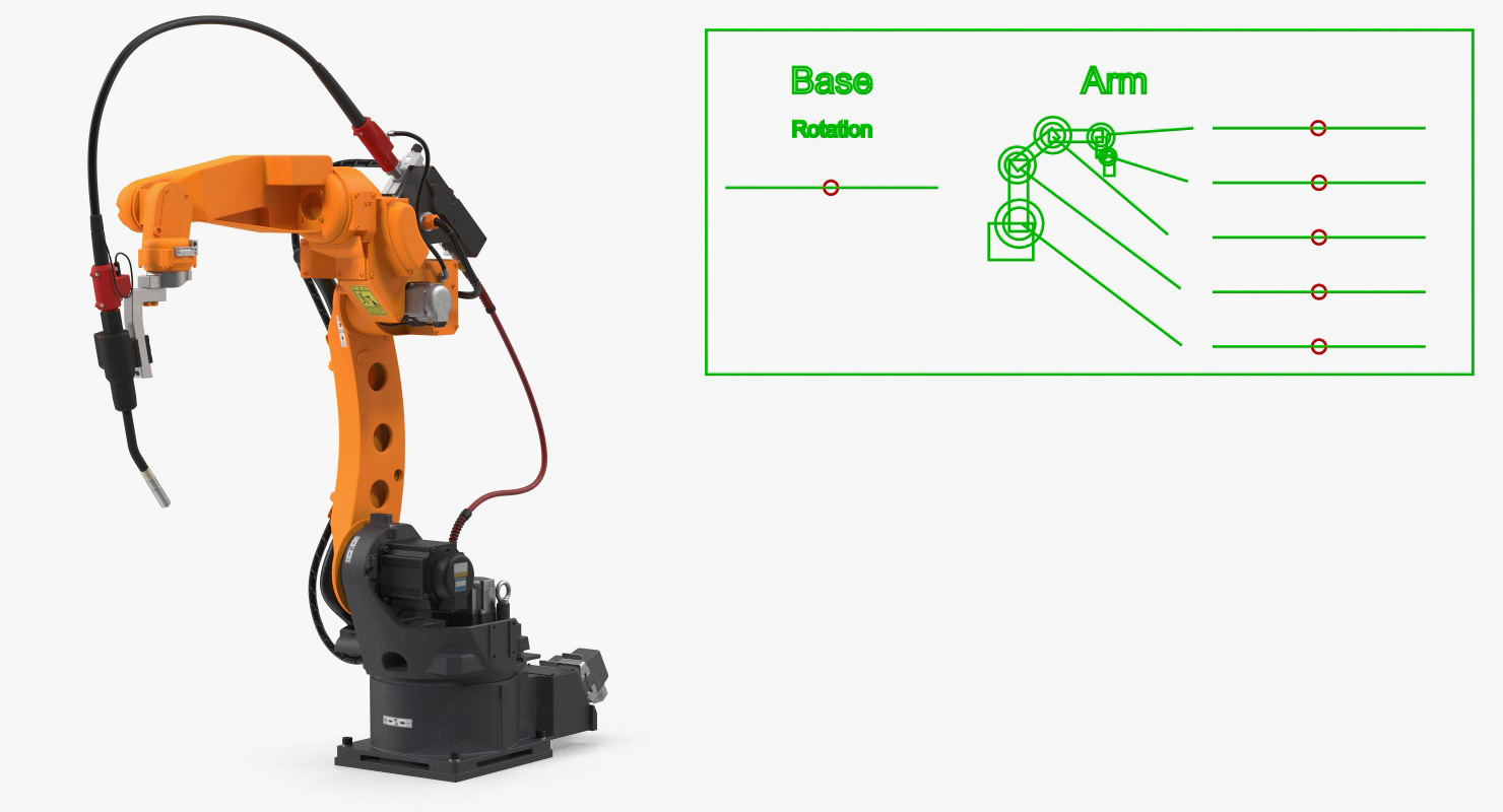 3D Generic Welding Robot with Power Supply Rigged