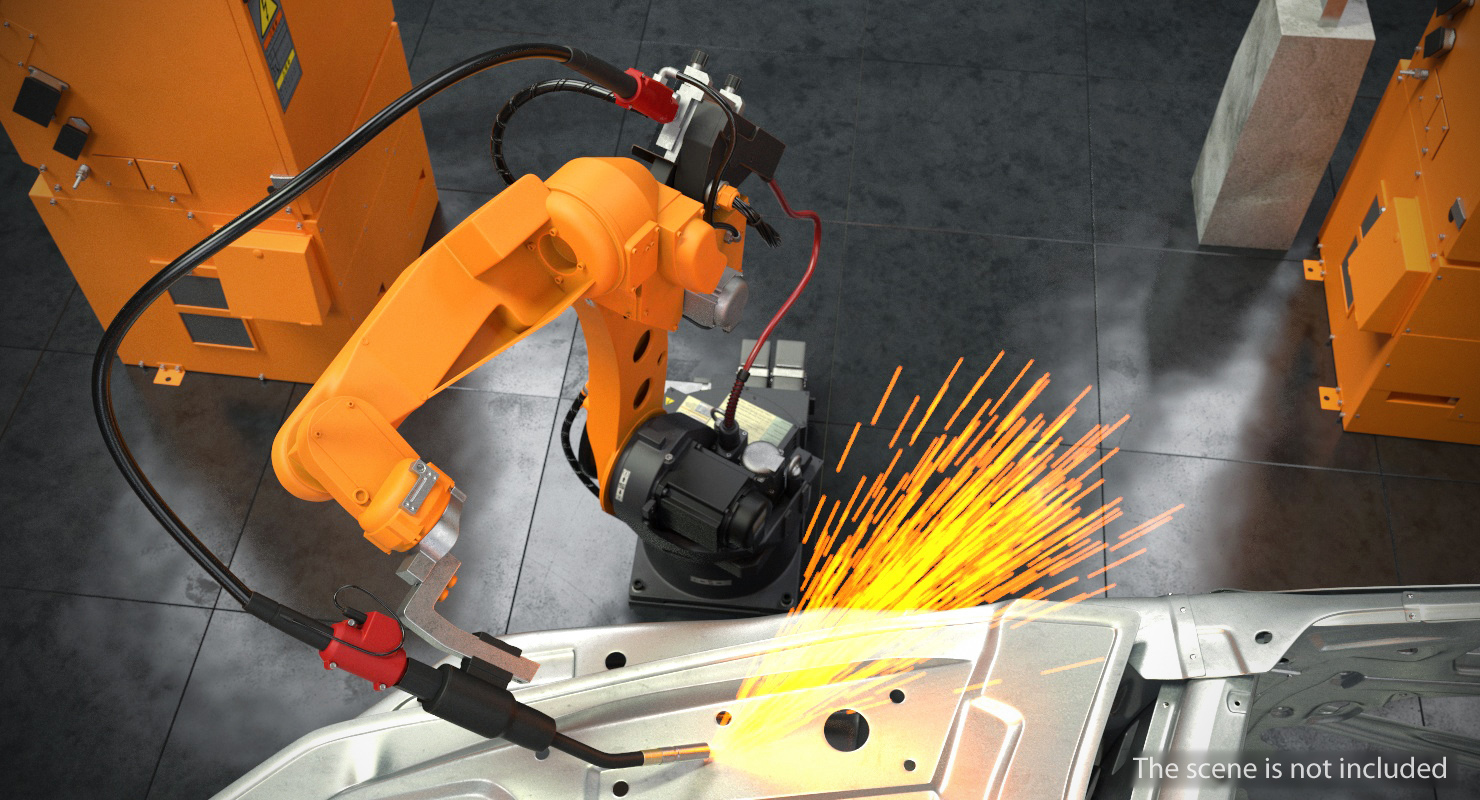 3D Generic Welding Robot with Power Supply Rigged