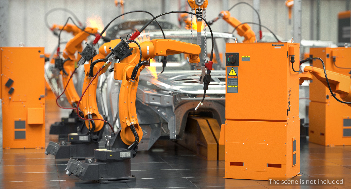 3D Generic Welding Robot with Power Supply Rigged