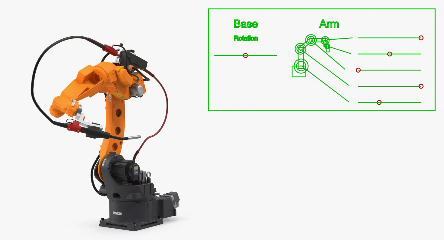 3D Generic Welding Robot with Power Supply Rigged