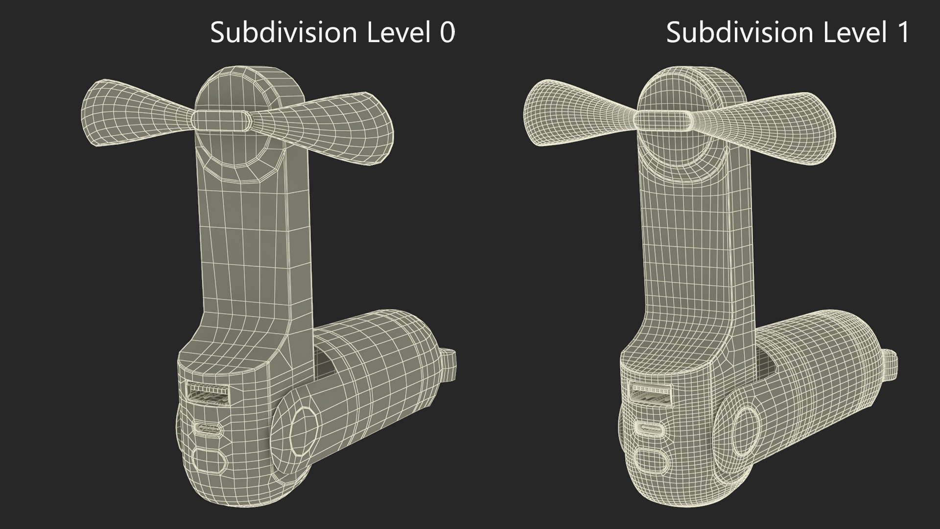 Pocket Size Jisulife Fan Blue 3D model