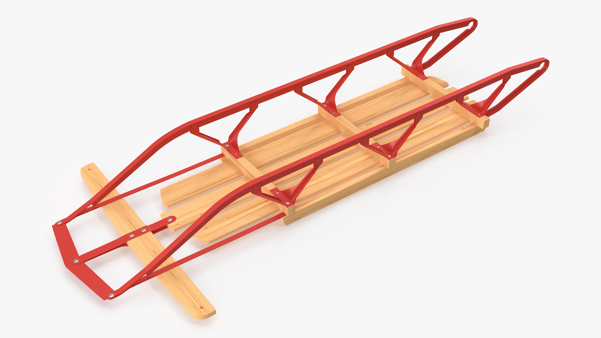 3D Wooden Snow Sled