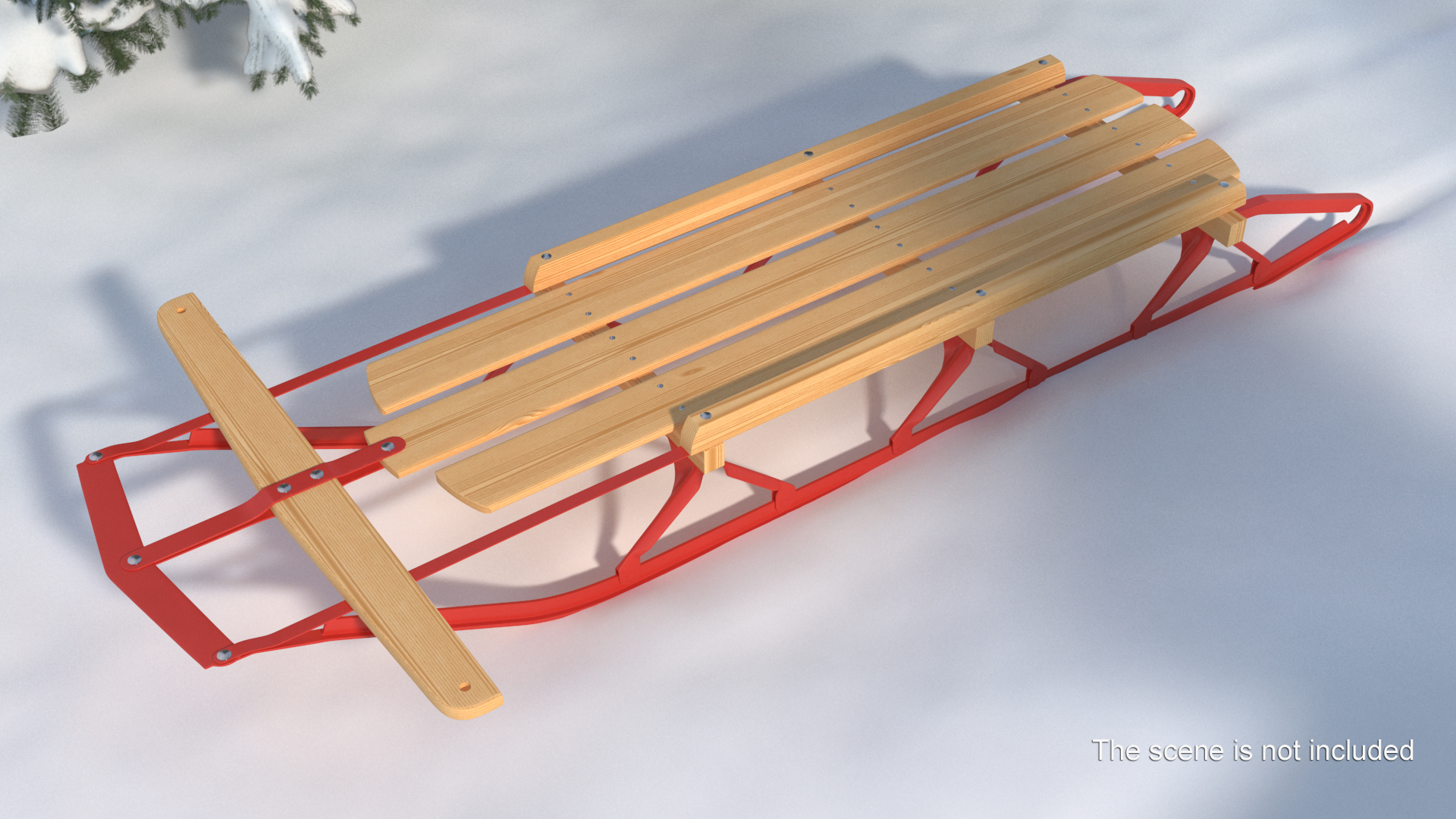 3D Wooden Snow Sled
