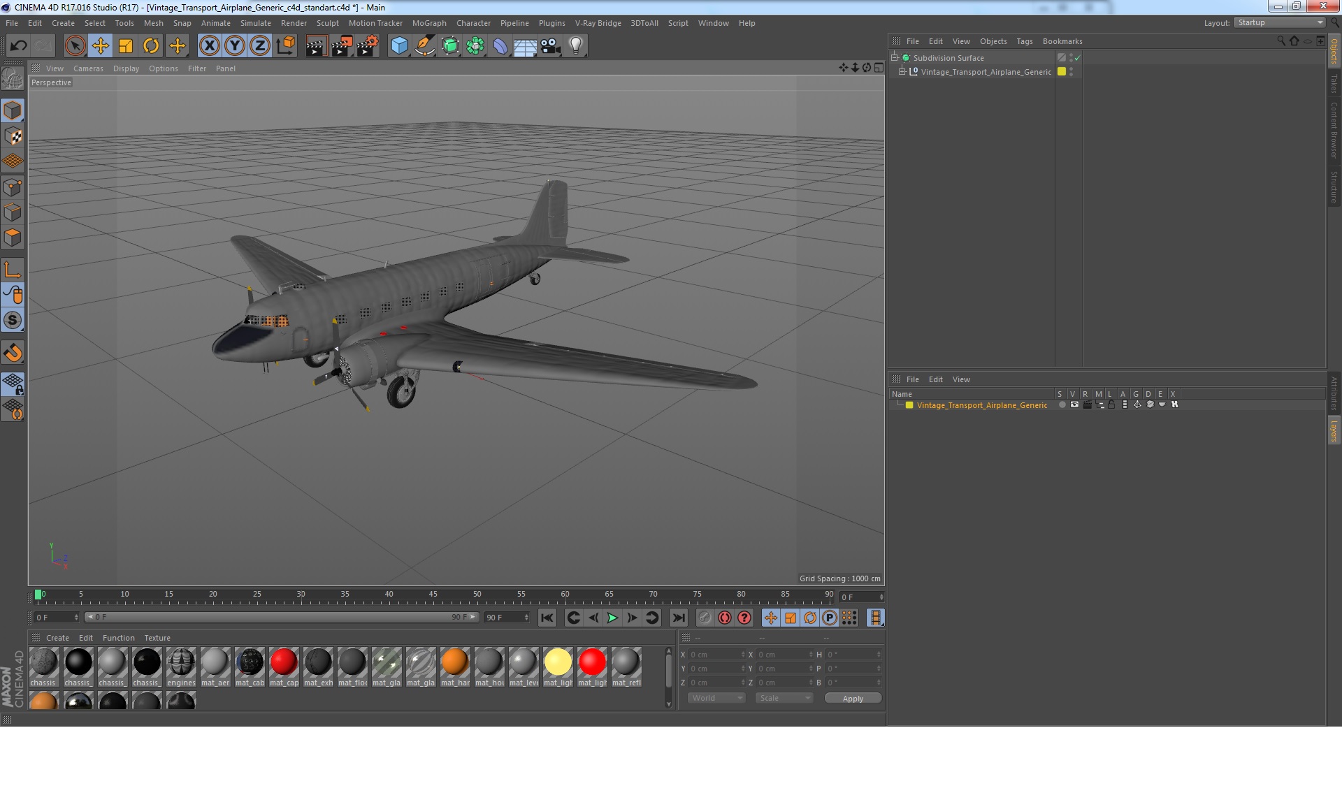 Vintage Transport Airplane Generic 3D model