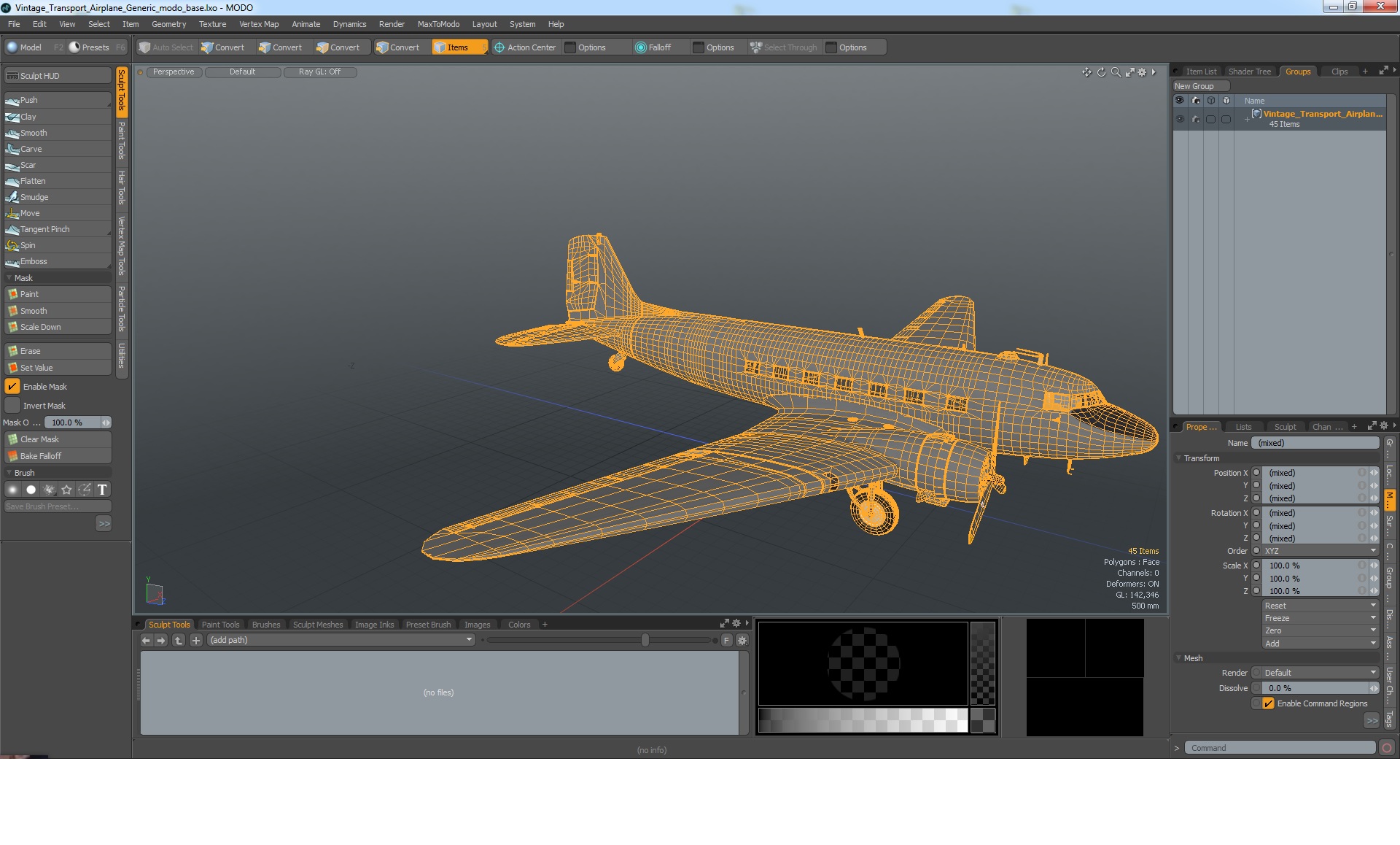 Vintage Transport Airplane Generic 3D model