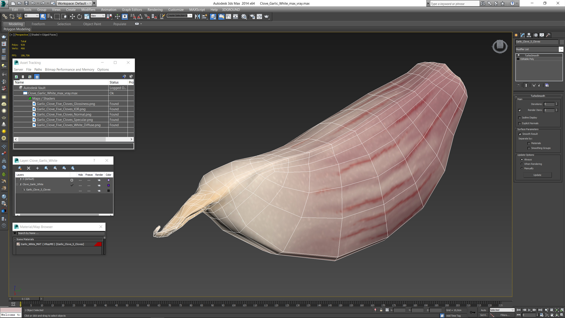 3D Clove Garlic White for 3D Print