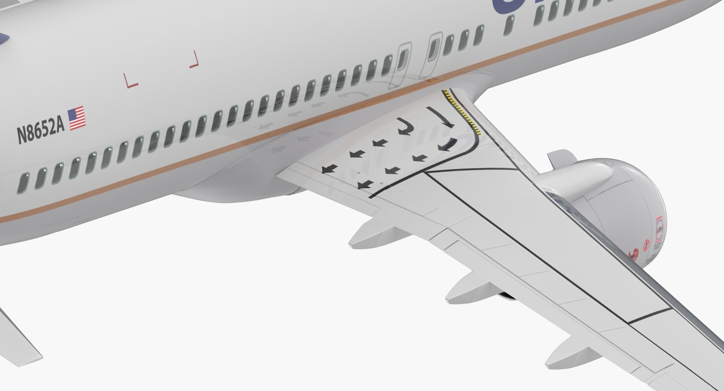 Boeing 737 800 United Airlines Rigged 3D