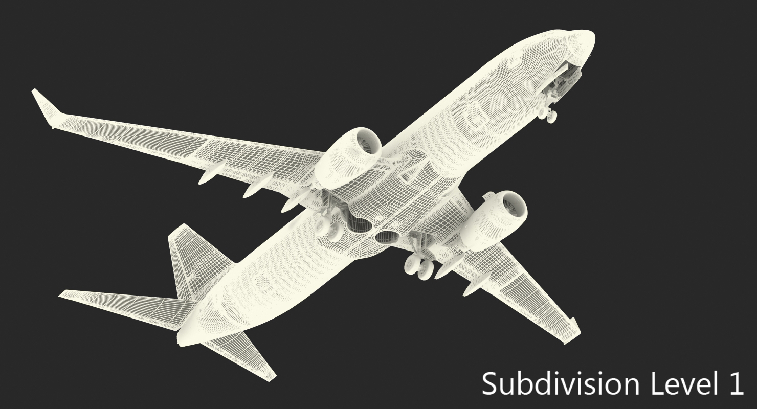 Boeing 737 800 United Airlines Rigged 3D