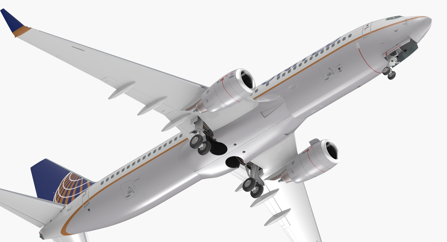 Boeing 737 800 United Airlines Rigged 3D
