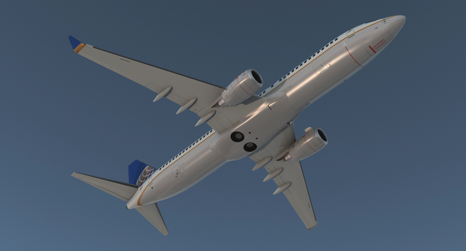 Boeing 737 800 United Airlines Rigged 3D