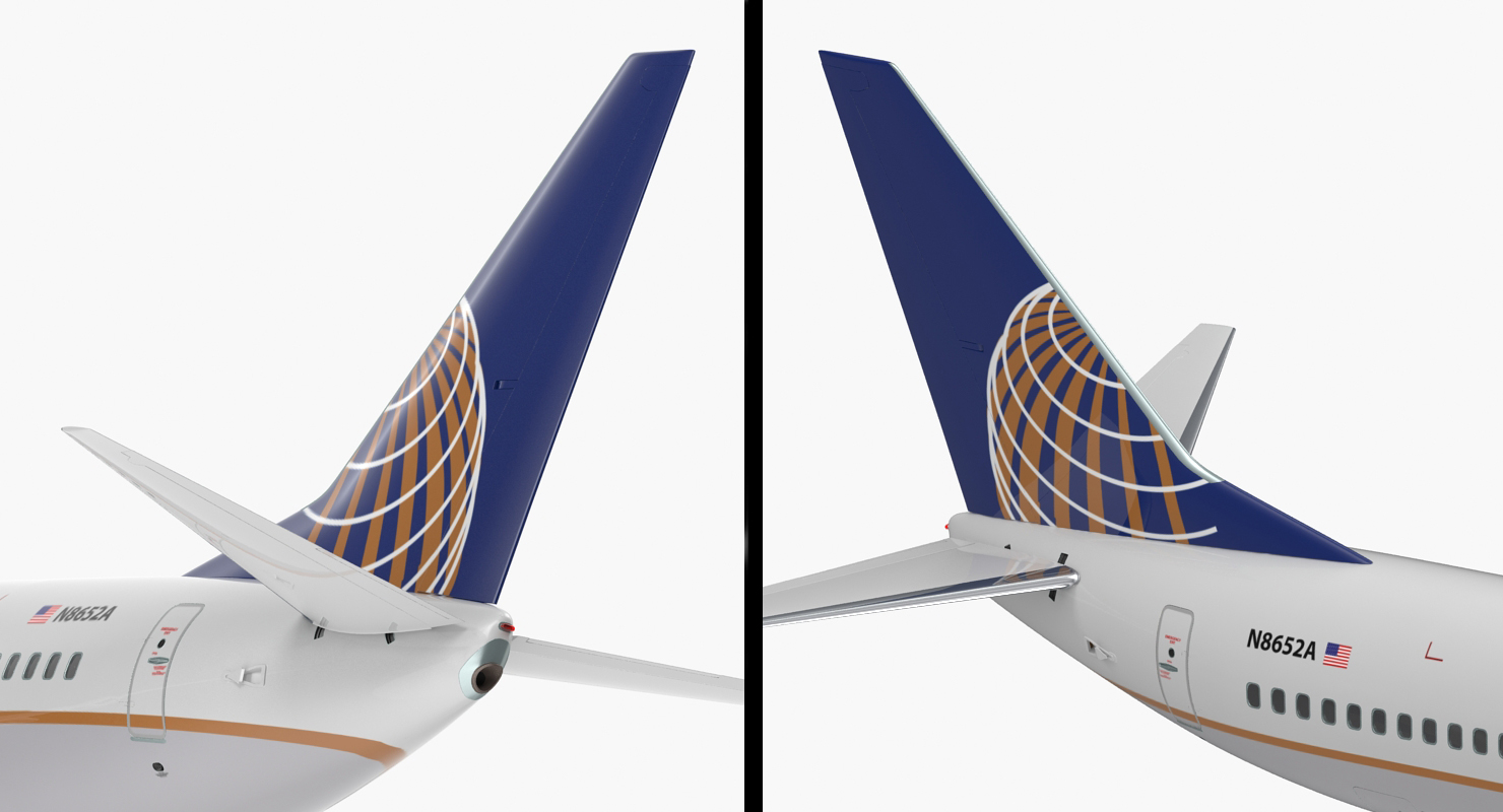 Boeing 737 800 United Airlines Rigged 3D