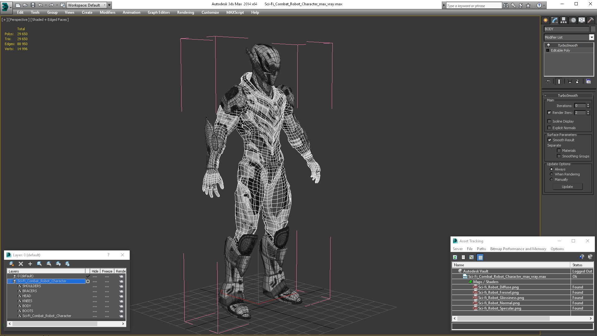 Sci-Fi Combat Robot Character 3D model