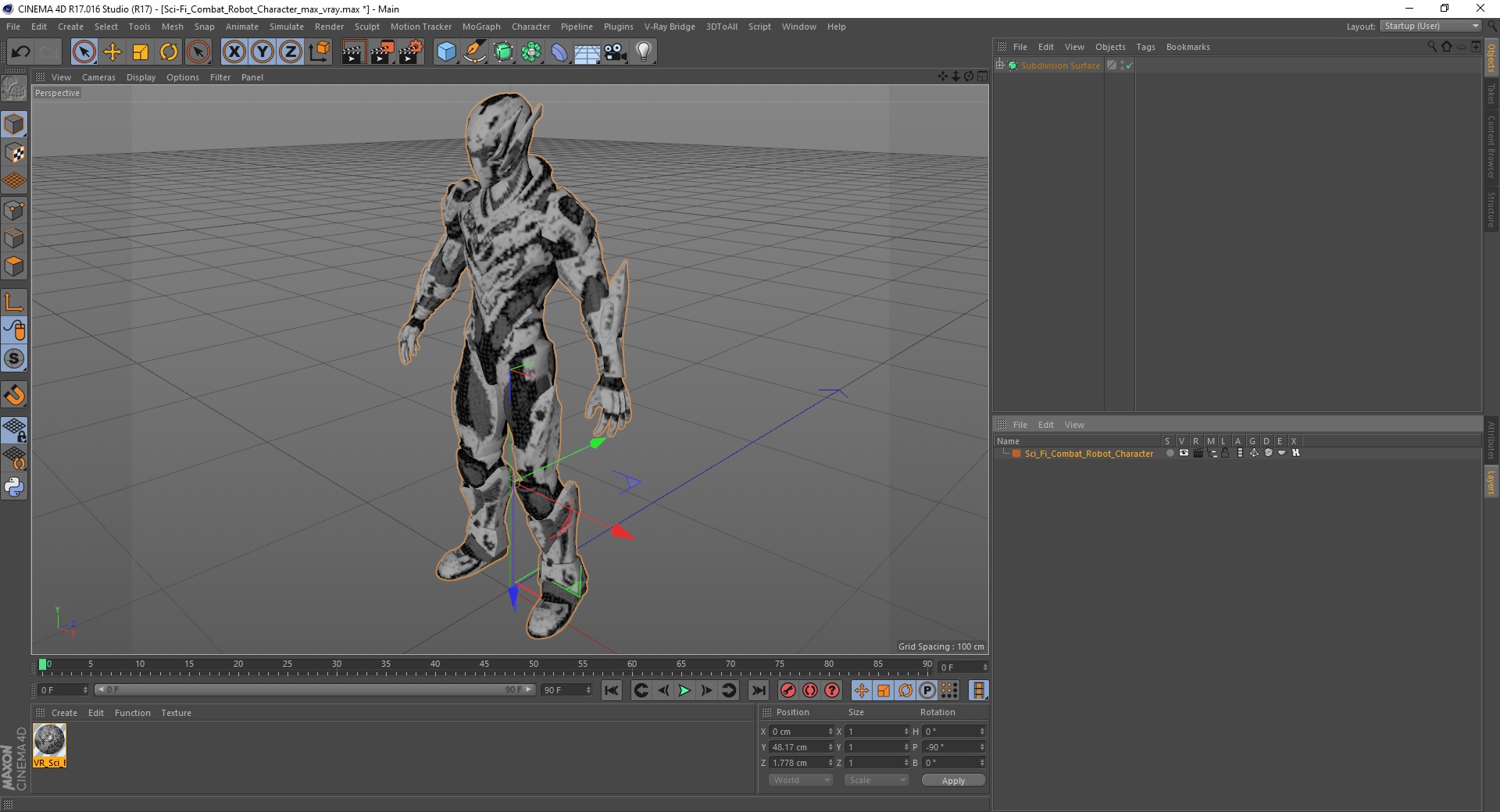 Sci-Fi Combat Robot Character 3D model