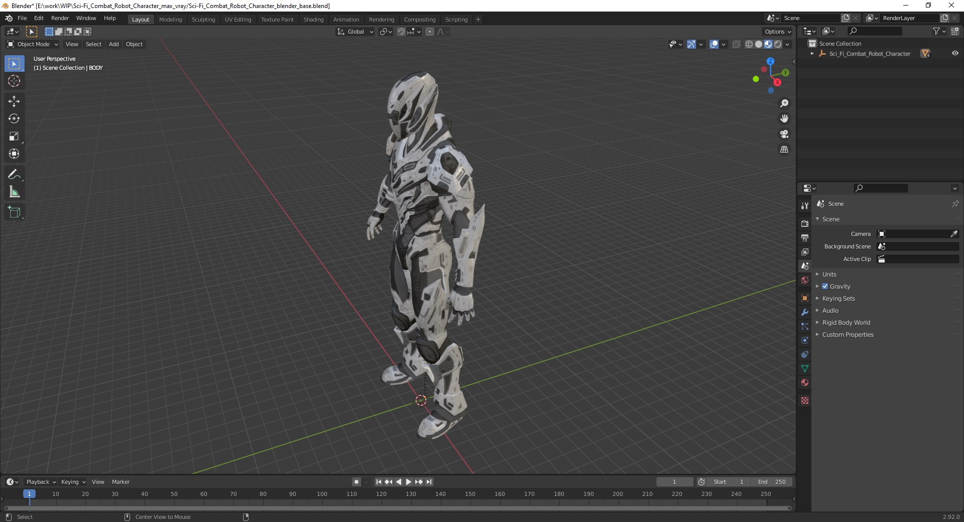 Sci-Fi Combat Robot Character 3D model