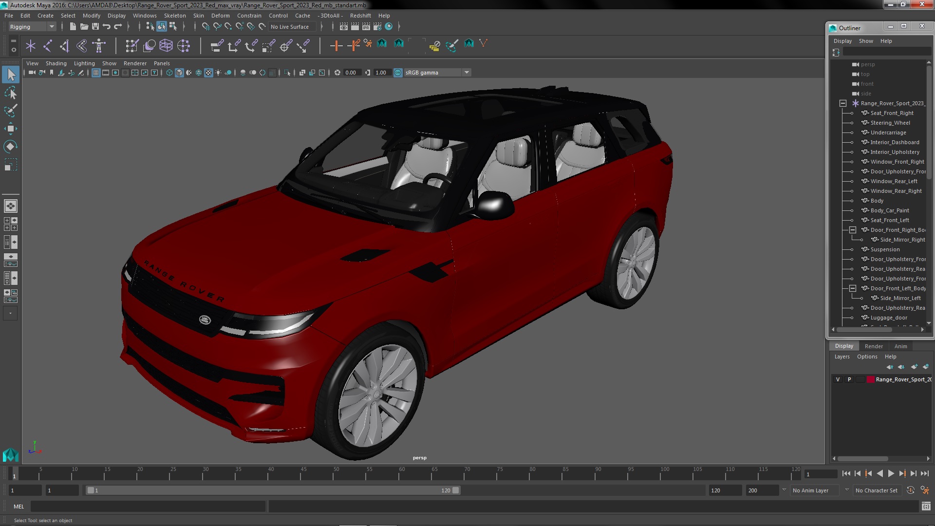 3D Range Rover Sport 2023 Red