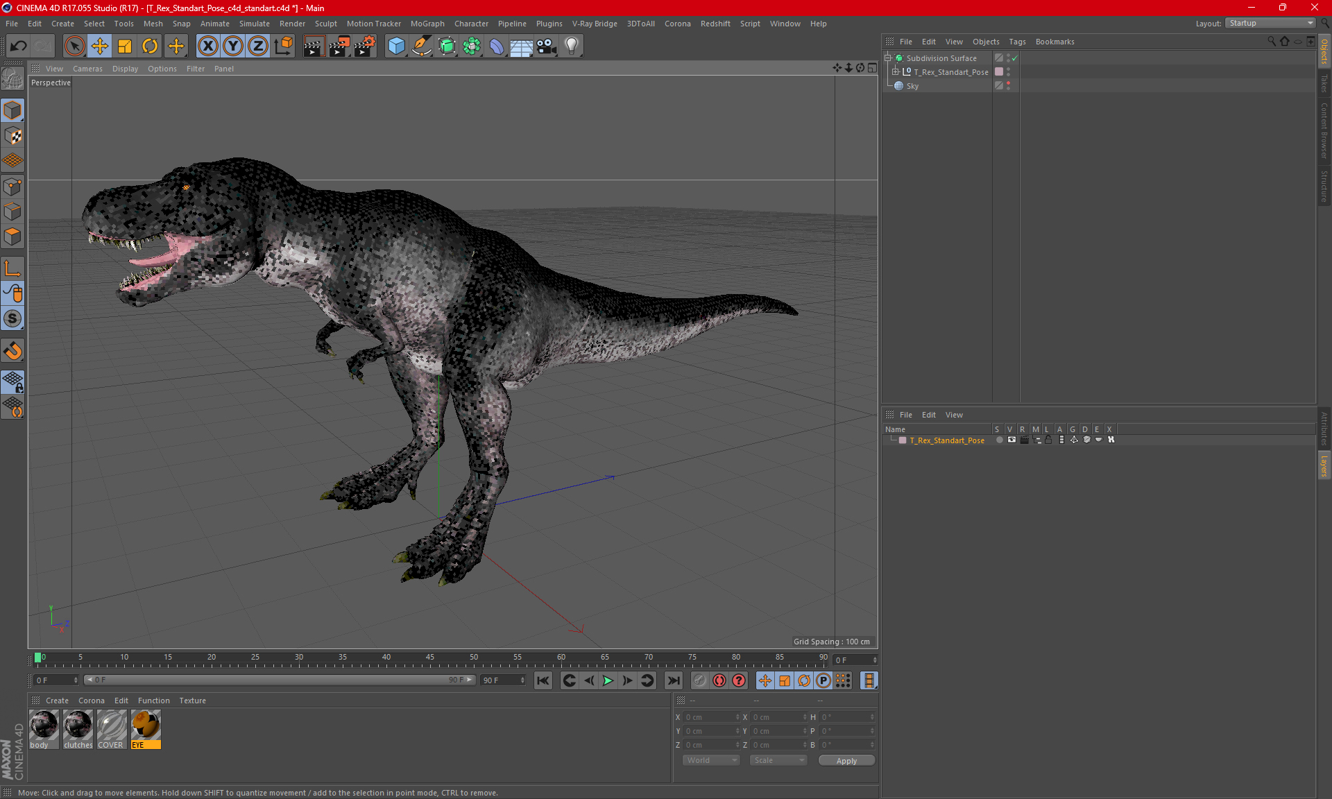 T Rex Standart Pose 3D model