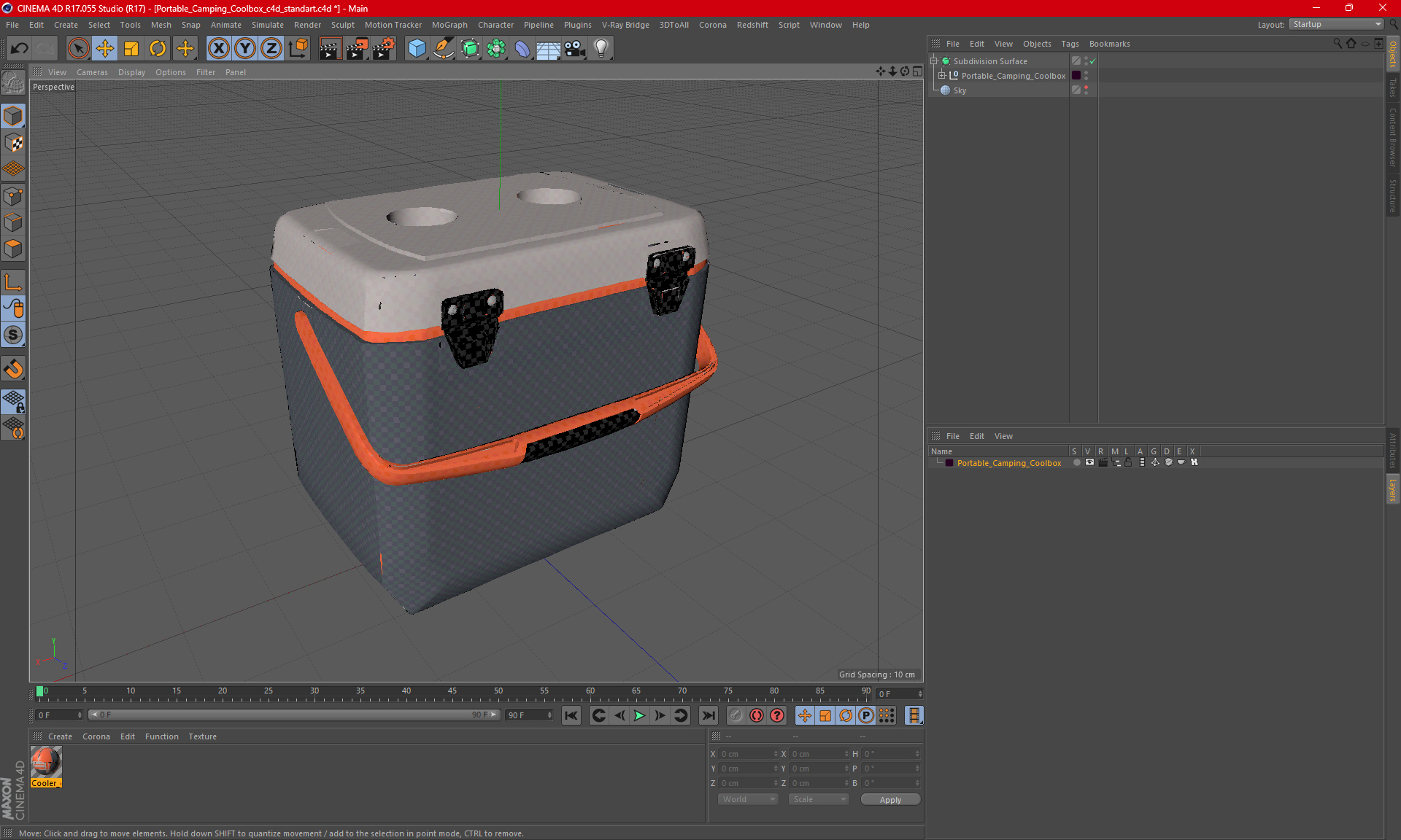 Portable Camping Coolbox 3D model