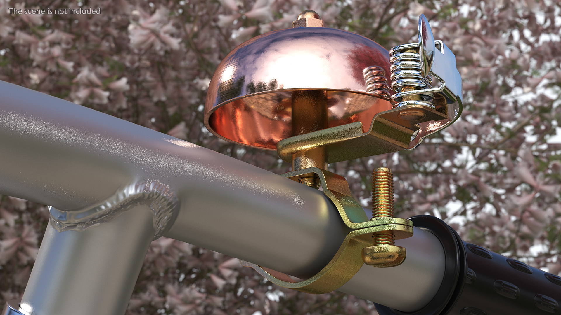 3D model Vintage Bike Bell with a Coil Spring Hammer Copper