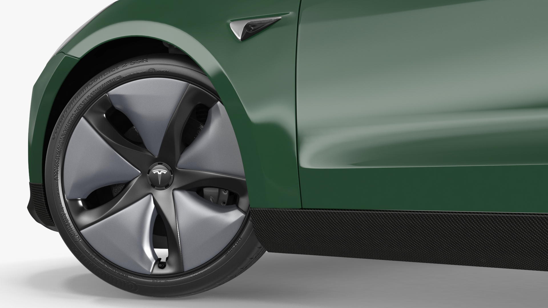 3D Tesla Model 3 with Wheel and Roof Accessories Rigged for Maya