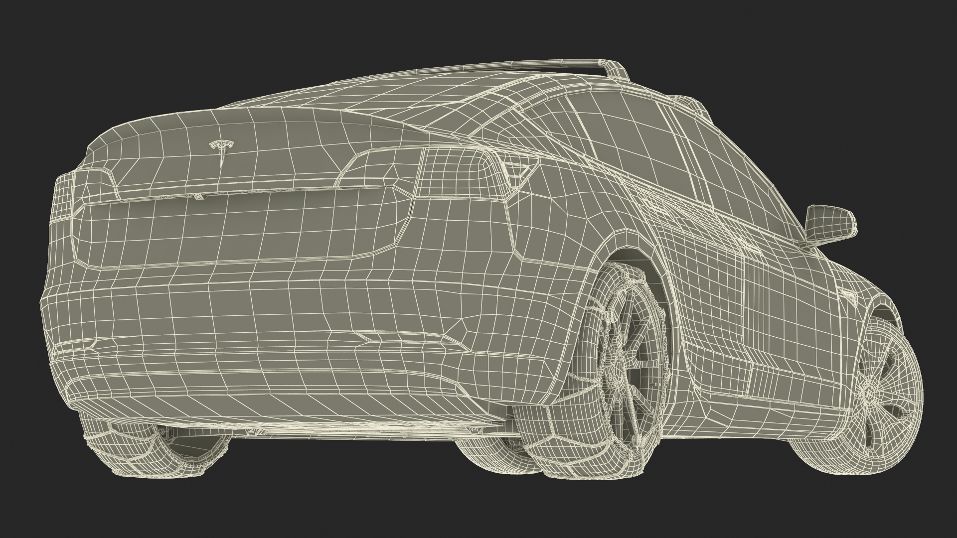3D Tesla Model 3 with Wheel and Roof Accessories Rigged for Maya