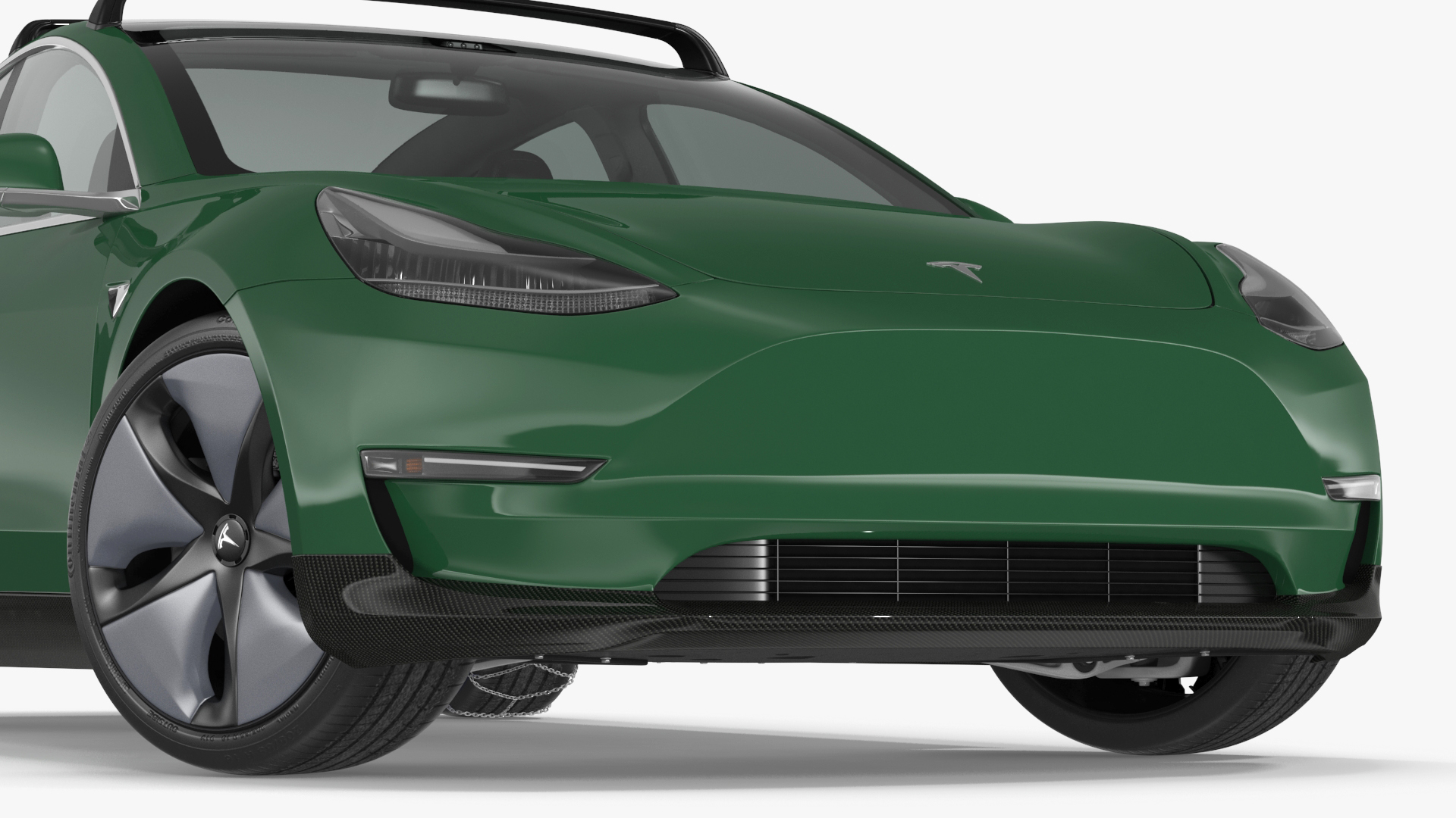 3D Tesla Model 3 with Wheel and Roof Accessories Rigged for Maya
