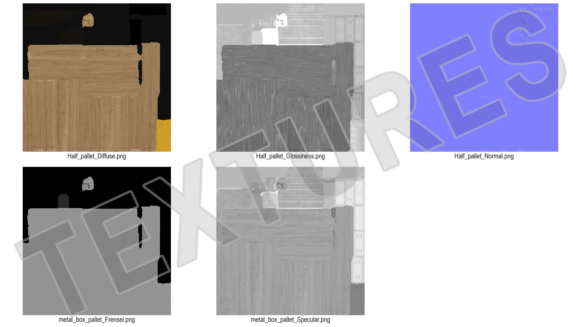 3D Wooden Half Euro Pallet model