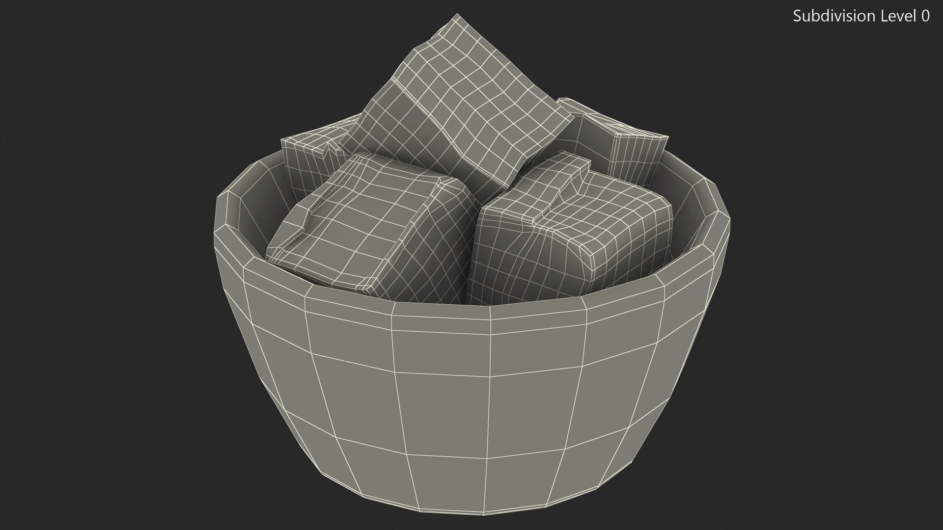 3D Bowl with Pieces of Butter