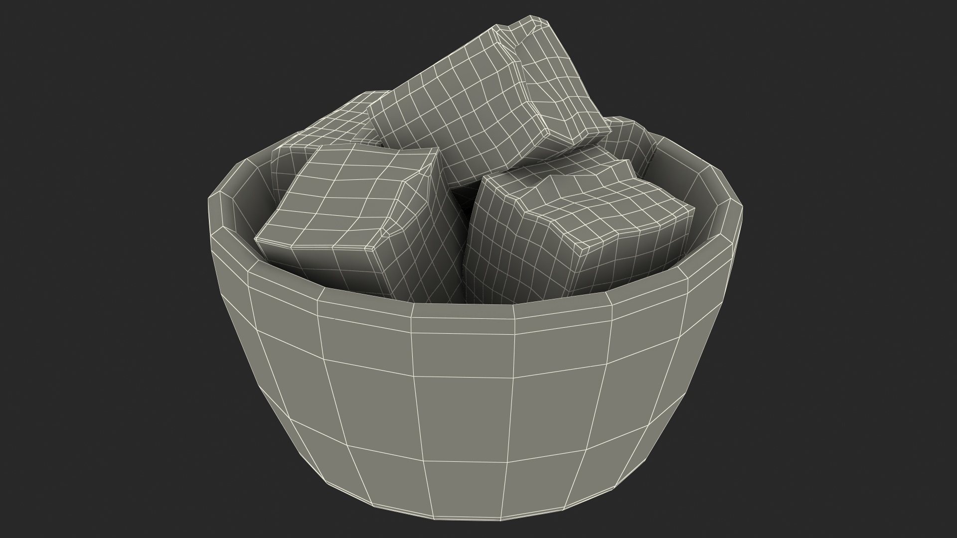 3D Bowl with Pieces of Butter