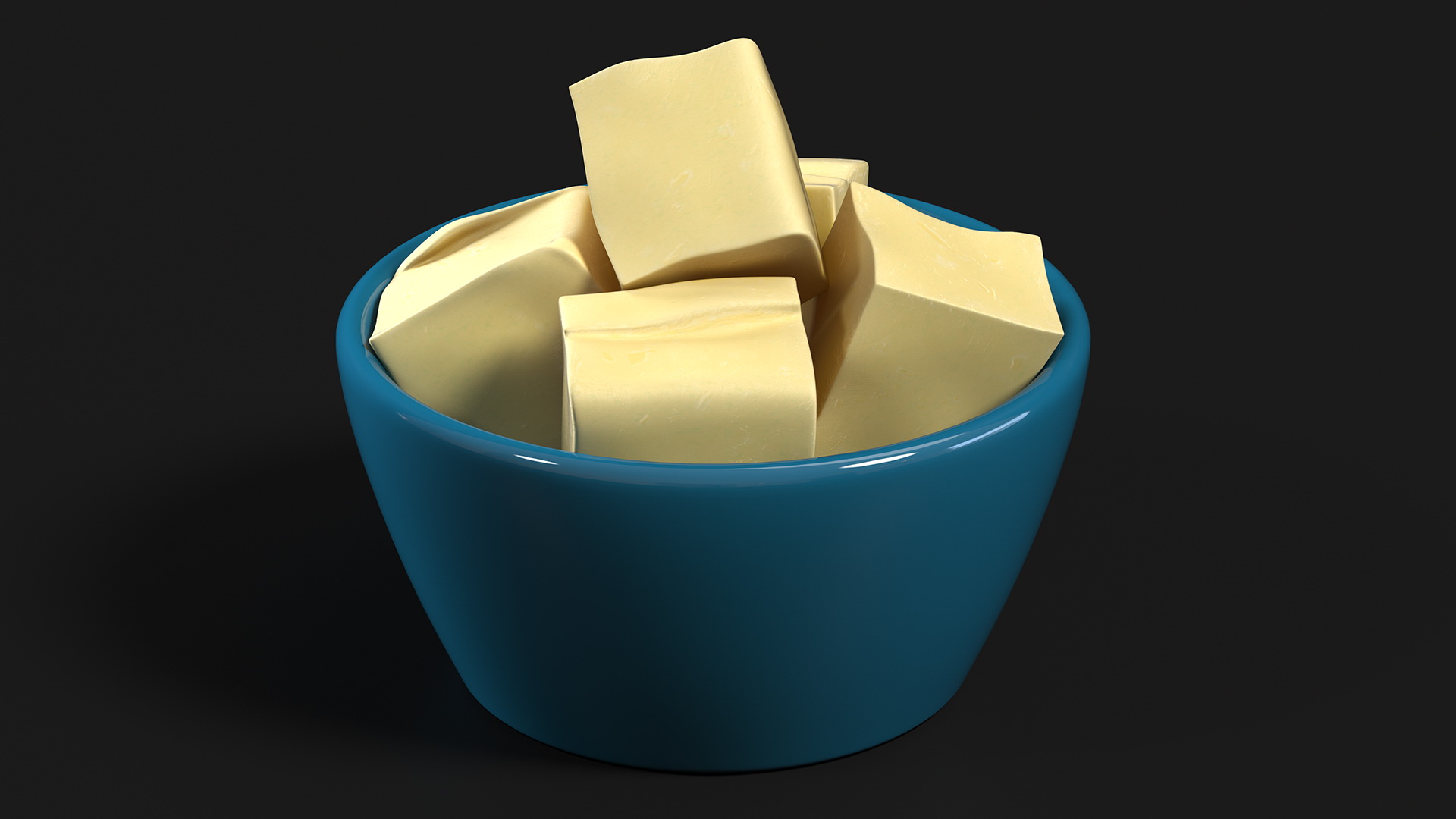 3D Bowl with Pieces of Butter