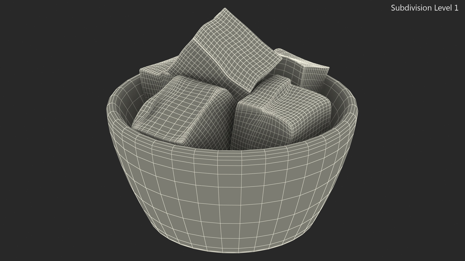 3D Bowl with Pieces of Butter