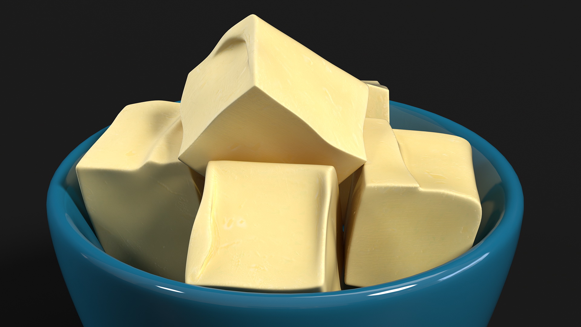 3D Bowl with Pieces of Butter