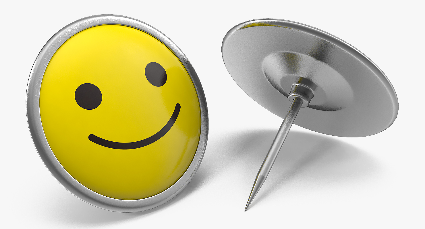 3D Happy Smiley Pin