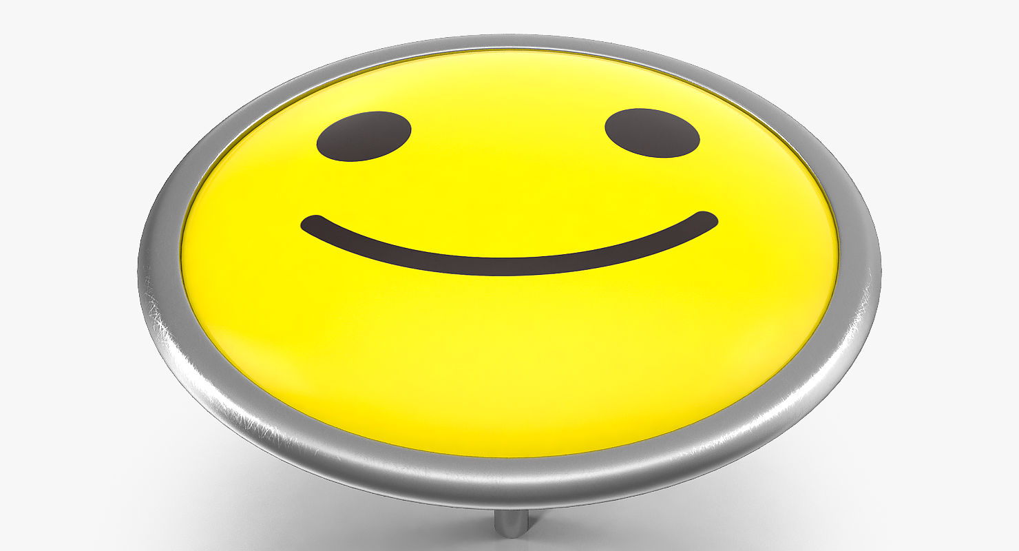 3D Happy Smiley Pin