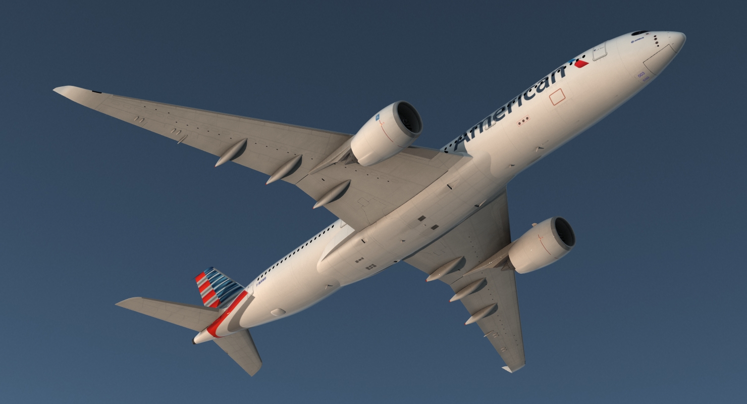 3D Airbus A350 900 American Airlines model