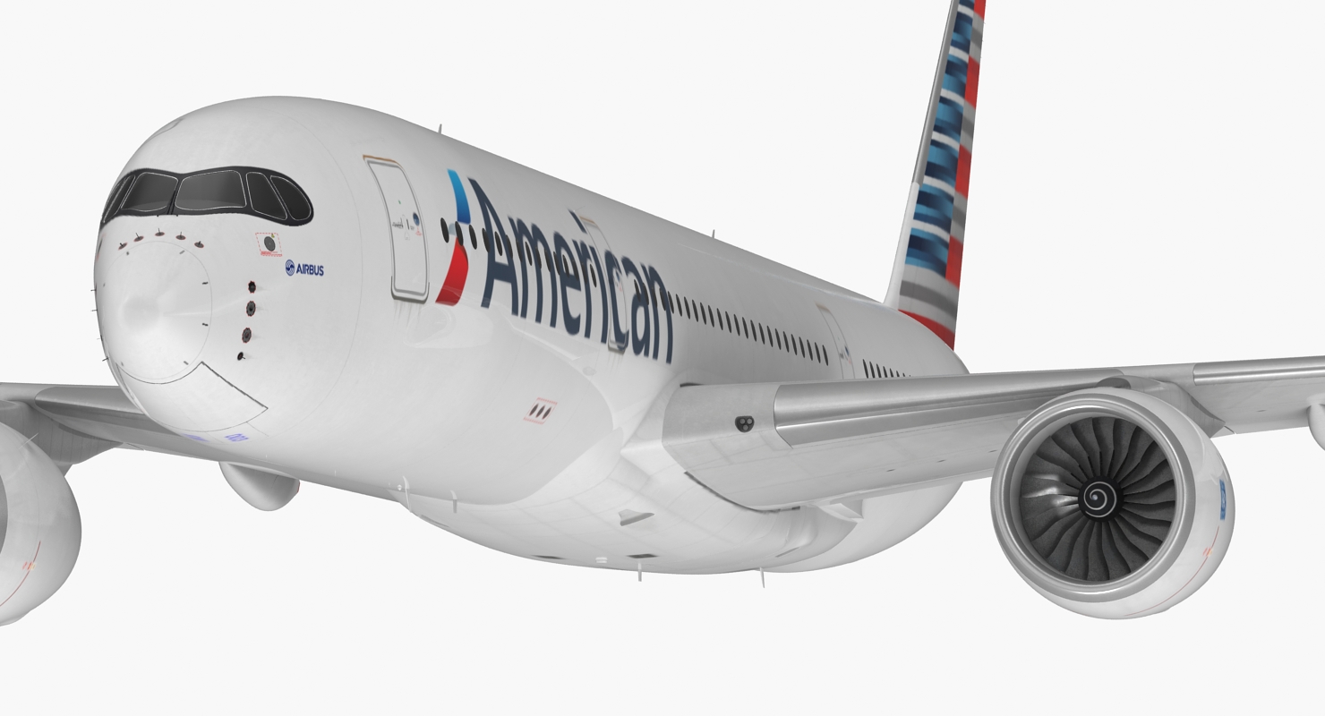 3D Airbus A350 900 American Airlines model