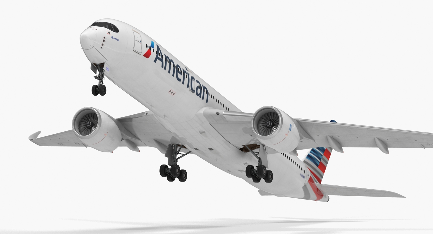 3D Airbus A350 900 American Airlines model