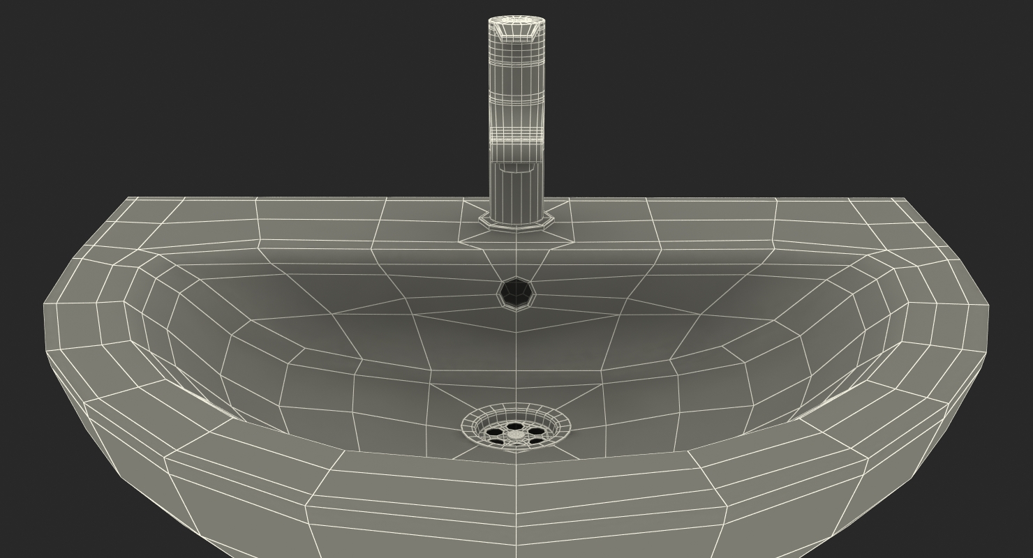 Wash Basin with Full Pedestal 3D model