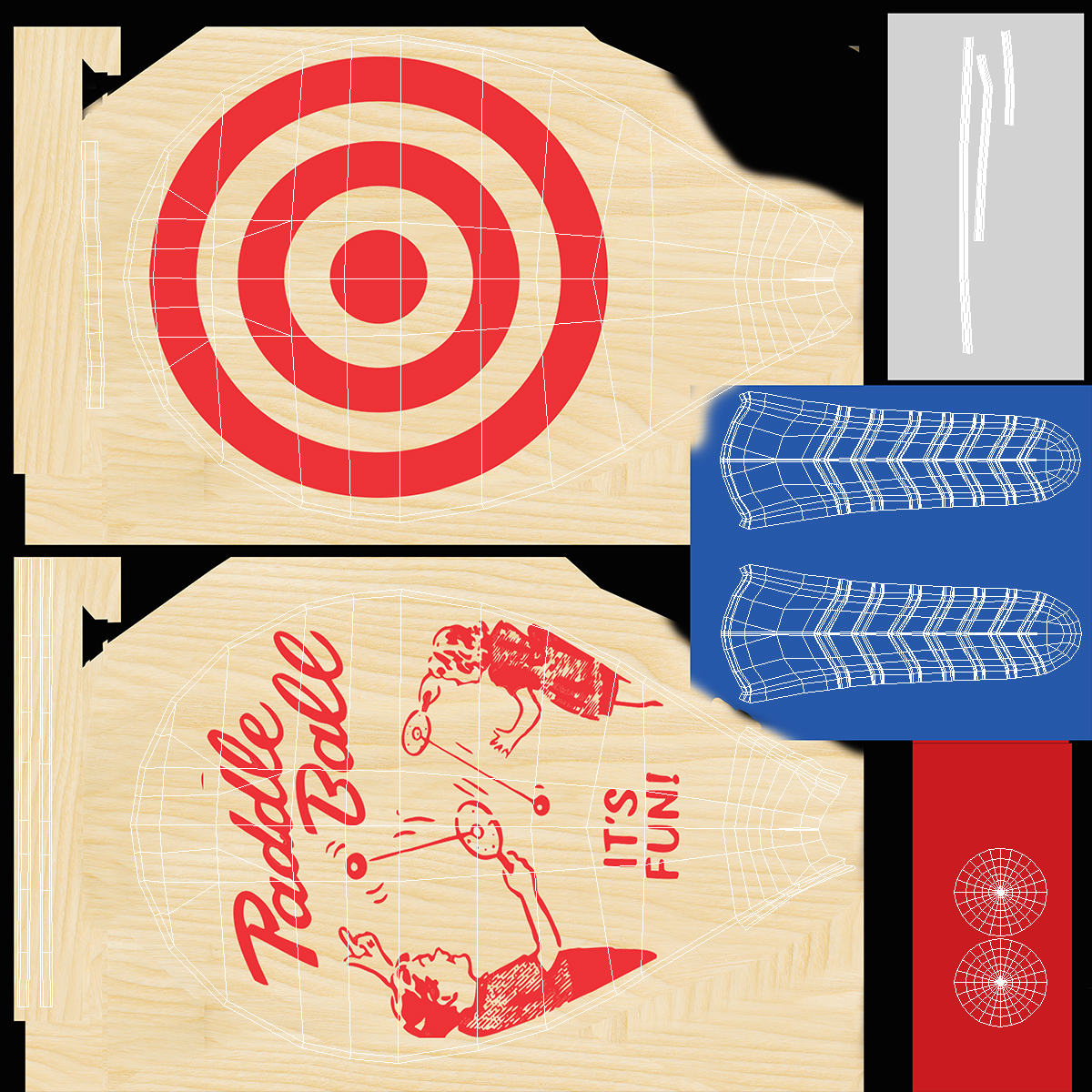 Vintage Paddle Ball 3D model